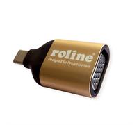 ROLINE Adaptateur Vidéo USB-C vers VGA 1920x1080 60Hz USB 3.2 Gen 1 Boîtier Aluminium Or Ref. 12.03.3233
