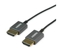 ROLINE câble 4K HDMI Ultra HD avec Ethernet, St/St, Ultra-Fin, coaxial, Noir, 2 m