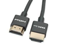 Câble ROLINE 8K HDMI Ultra HD avec Ethernet, Slim, St/St, Noir, 1 m
