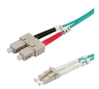 ROLINE Câble à fibres optiques 50/125µm OM3, LC/SC, turquoise, 1 m