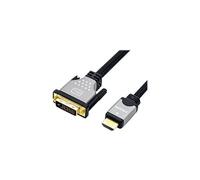 Roline - Câble adaptateur - liaison double - DVI-D mâle pour HDMI mâle - 1 m - blindé - noir / argent - support 4K