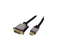 Roline - Câble adaptateur - liaison double - DVI-D mâle pour HDMI mâle - 7.5 m - blindé - noir / argent - support 4K