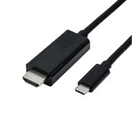 ROLINE Câble adaptateur USB 3.1 type C vers HDMI type A I Câble adaptateur pour la transmission de signaux vidéo en 4K Ultra HD I noir, 2m