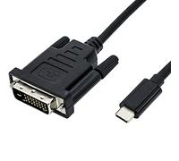 ROLINE Câble adaptateur USB C DVI I Câble adaptateur avec USB 3.1 type C et DVI D 24+1 Dual Link mâle I 4K UHD 60Hz I noir, 2m