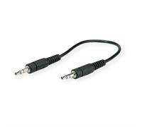 Roline - Câble audio - mini-phone stereo 3.5 mm mâle pour mini-phone stereo 3.5 mm mâle - 20 cm - blindé - noir