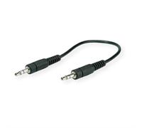 Roline - Câble audio - mini-phone stereo 3.5 mm mâle pour mini-phone stereo 3.5 mm mâle - 20 cm - blindé - noir