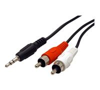 Roline - Câble audio - mini-phone stereo 3.5 mm mâle pour RCA mâle - 5 m - blindé - noir