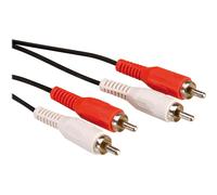 ROLINE Câble Audio 2x RCA Mâle vers 2x RCA Mâle 10m, Connecteurs Droits, Couleur Noire - Réf. 11.09.4338