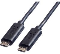 ROLINE Câble de recharge USB 2.0 | Câble pour chargeur USB | Micro-B vers Micro-B mâle | 0,3 m noir