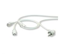 ROLINE Câble d'alimentation 19.08.1023, 2m, Blanc, Connecteur CEE7/7 (Mâle) vers IEC C13 (Femelle), 250V, 10A