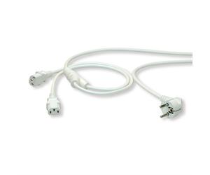 ROLINE Câble d'alimentation 19.08.1023, 2m, Blanc, Connecteur CEE7/7 (Mâle) vers IEC C13 (Femelle), 250V, 10A