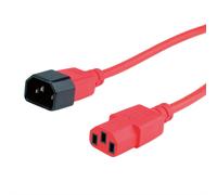 ROLINE Câble d'alimentation 19.08.1531, 3m, Rouge, IEC 320 mâle vers IEC 320 femelle, 250V, 10A, Connecteurs droits