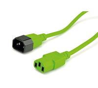 ROLINE Câble d'alimentation avec connecteur type PC mâle et femelle I Câble IEC320 C14 mâle / C 13 femelle I vert, 1,8 m