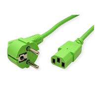 ROLINE Câble d'alimentation I Connecteur type F vers IEC 320-C13 femelle I Câble de prolongation PC I vert 1,8 m