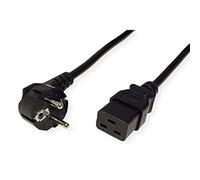 ROLINE câble d'alimentation | prise mâle Schuko vers IEC 320-C19 femelle | câble de prolongation | noir 2 m