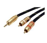 ROLINE Câble de connexion audio GOLD 3,5mm stéréo - 2x RCA, ST/ST, 2,5 m