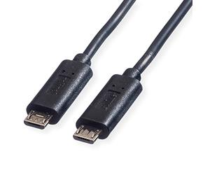 ROLINE Câble de recharge USB 2.0 | Câble pour chargeur USB | Micro-B vers Micro-B mâle | 0,3 m noir