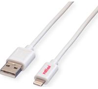 ROLINE Câble de synchronisation et de charge USB 2.0 avec connecteur Lightning, blanc, 1,8 m