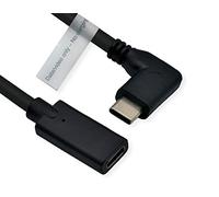 Roline Câble d'extension vidéo (DP Alt Mode) USB Type C-C, St/BU, Noir, 2 m