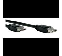 ROLINE Câble DisplayPort 1.2 Mâle/Mâle 2m LSOH Noir - Connecteurs plaqués Nickel, AWG 28, Blindage magnétique, Plug and Play