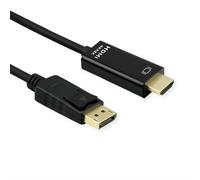 ROLINE Câble DisplayPort 1.2 vers HDMI 3m - Connecteurs mâles plaqués or - Résolution 3840x2160 60Hz - Noir - REACH & RoHS - AWG30