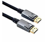 ROLINE Câble DisplayPort 1.4, 3m, Noir/Argent, Connecteurs Mâle-Mâle, Résolution 7680x4320 (8K) à 120Hz, Contacts Or, AWG30, Diamètre 7.3mm