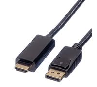Roline - Câble adaptateur - DisplayPort mâle pour HDMI mâle - 5 m - blindé - noir - support 4K