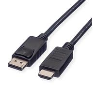 ROLINE câble DisplayPort vers HDMI - mâle / mâle - transmission de signaux vidéo et audio - noir 1 m