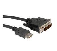 ROLINE Câble DVI-D (18+1) Mâle vers HDMI Mâle, 3m, Noir - Liaison écran TFT/carte graphique, Code douane 84733080