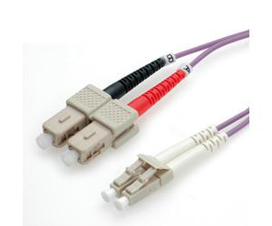 ROLINE Câble FO 50/125µm, LC/SC, OM4, violet 2m