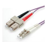 ROLINE Cordon fibre optique LC/SC | câble FO | câble patch OM4 Duplex en violet | 5 m