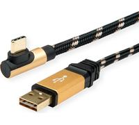 ROLINE Câble GOLD USB 2.0, USB A ST réversible - USB C ST coudé, 3 m