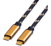 ROLINE Câble GOLD USB4 Gen3x2, C-C, ST/ST, 40Gbit/s, 100W, noir / or, 2 m