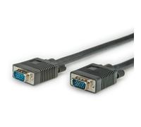 ROLINE Câble VGA HD15 Mâle/Mâle 10m - Double Blindage, Conducteurs Coaxiaux RGB et Signaux de Synchronisation AWG28 - Noir - Réf: 11.04.5210