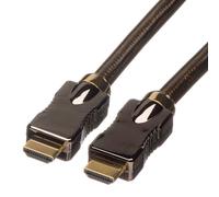 ROLINE Câble HDMI 1.5m, HDMI Type A, Mâle-Mâle, Contacts Or, 3840x2160 (4K), ARC, Ethernet HDMI, Noir, Blindage Magnétique