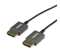 ROLINE Câble HDMI 2.0 2m, Connecteurs Type A Mâle/Mâle, Ultra High Speed HDMI cable, 3D, 2160p, Ethernet, HDR, 60Hz, Contacts Or