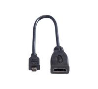 Roline - Câble HDMI avec Ethernet - 19 pin micro HDMI Type D mâle pour HDMI femelle - 15 cm - blindé - noir