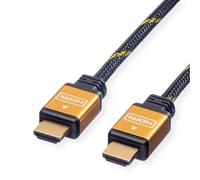 Roline Câble HDMI 11.04.5565 – HDMI-A mâle 5 m, blindage double, contacts dorés, noir