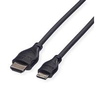 ROLINE Câble HDMI High Speed avec Ethernet, HDMI M - Mini HDMI M, 0,8 m