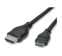 Roline Câble HDMI High Speed avec Ethernet – HDMI A (M) vers Mini HDMI C (M) 0,8 m, 1920x1080, noir