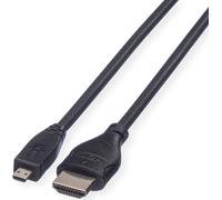 ROLINE Câble HDMI High Speed avec Ethernet, HDMI ST - Micro HDMI ST, 2 m
