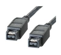 ROLINE Câble IEEE 1394b (FireWire 800) Mâle/Mâle 9-pôles Noir, 1.8m, Taux de transfert 800 Mbit/s - Réf: 11.02.9518