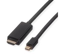 ROLINE Câble Mini DisplayPort avec connecteur HDMI M/M - Transmission sur écran de la vidéo et de l'audio - manteau PVC noir - 2m