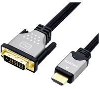 ROLINE Câble pour écran DVI (24+1) - HDMI, M/M, noir / argent, 3 m