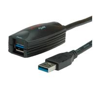 Roline Câble USB Audio Commutateur KVM Répéteur actif USB 3.2 Gen 1 USB-A mâle/femelle 5 m noir