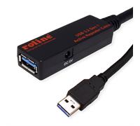 ROLINE Câble répéteur actif USB 3.2 Gen 1, noir, 20 m