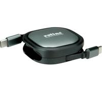 ROLINE Câble rétractable USB 2.0, 60W, C-C, M/M, noir, 1,2 m