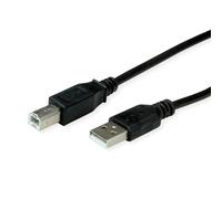 ROLINE Câble RM USB 2.0, type A-B, noir, 0,8 m