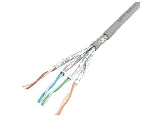 ROLINE Câble S/FTP Cat.7 AWG23, 300m, PiMF, Conducteur Rigide, Blindage Aluminium/Cuivre, Anti-Halogène, Impédance 100 Ohm, Gaine PVC, Gris