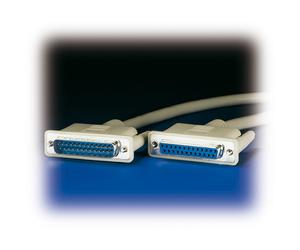 ROLINE Câble Série RS-232 DB25 M/F 4.5m, Connecteurs Bronze Plaqué Or, Blindage Haute Performance, Gris, Réf: 11.01.3645